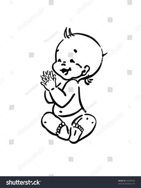 Happy Baby Retro Clip Art Stock Vector (Royalty Free) 56458750 | Shutterstock