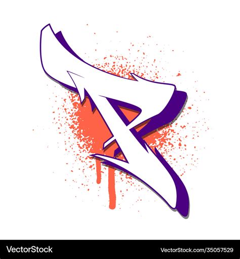 Graffiti alphabet letter p against a background Vector Image