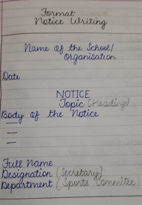 NOTICE WRITING FORMAT - All Subjects - Notes - Teachmint