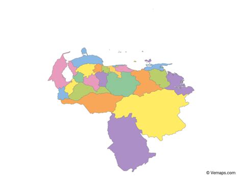 Map of Venezuela with Neighbouring Countries | Free Vector Maps | Map ...