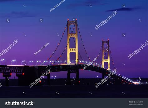 Twilight Mackinac Bridge Mackinaw City Stock Photo 81273544 | Shutterstock