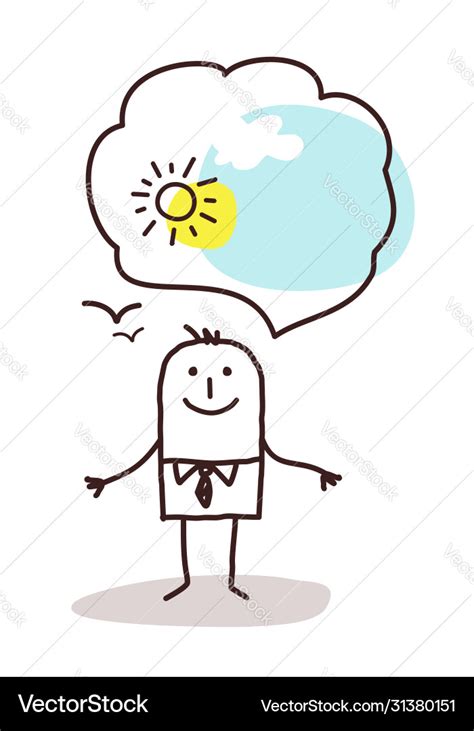 Very optimistic cartoon man Royalty Free Vector Image