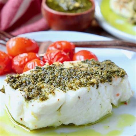 Easy Baked Chilean Sea Bass with Pesto - WhitneyBond.com