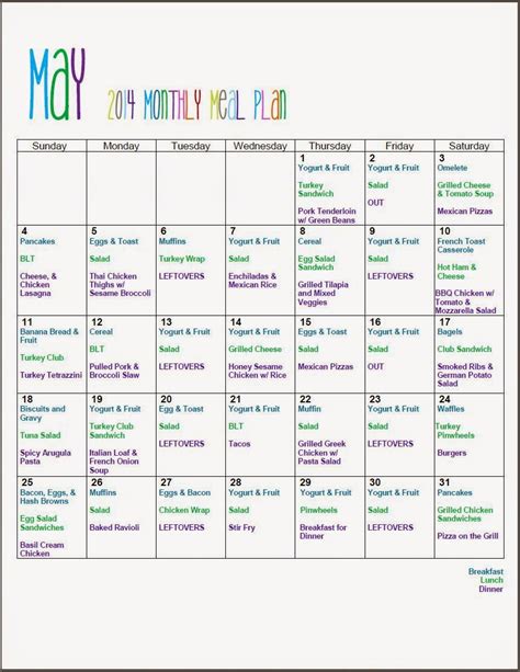 Mom Mart: May Monthly Meal Planning #FreePrintable