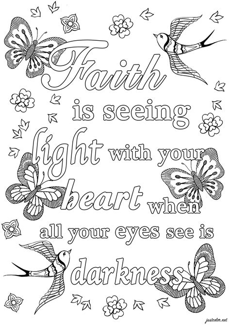 Get This Printable Adult Coloring Pages Quotes Faith in Darkness