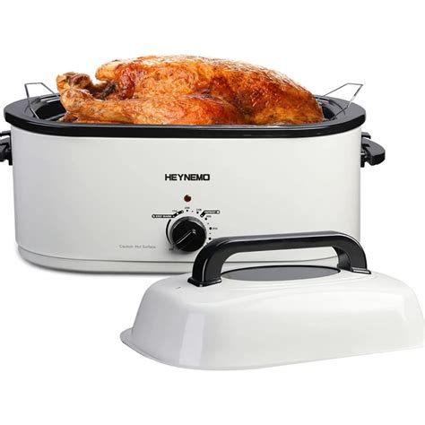 CozyHom 22 Quart Electric Roaster Oven Stainless Steel Turkey Roaster Pan with Removable Insert ...