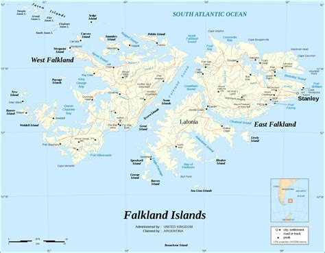 Large detailed relief and road map of Falkland Islands. Falkland Islands large detailed relief ...