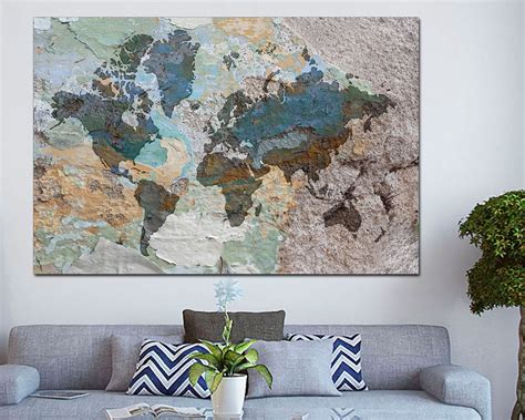 World Map Canvas Print World Map Canvas World Map Large | Etsy