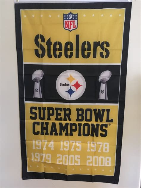 Pittsburgh Steelers Super Bowl Championship Banner Flag - Etsy