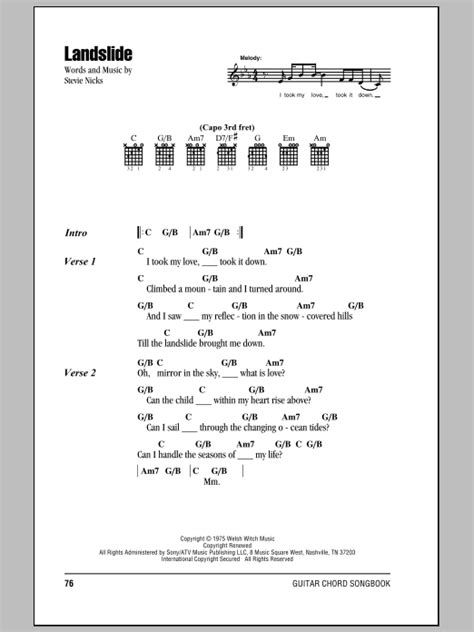 Landslide by Fleetwood Mac - Guitar Chords/Lyrics - Guitar Instructor