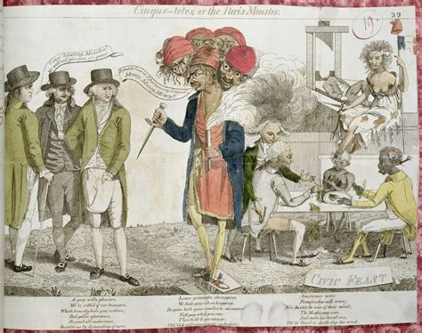 Cinque-Tetes or the Paris Monster, cartoon satirising the XYZ Affair, 1797