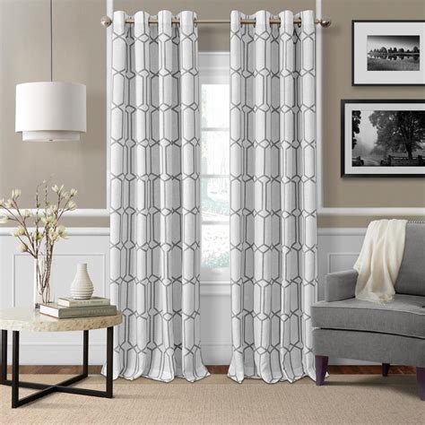 Elrene Kaiden Geometric Room Darkening Window Curtain-21187GRY - The Home Depot