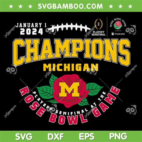 Michigan Wolverines Rose Bowl Champions SVG