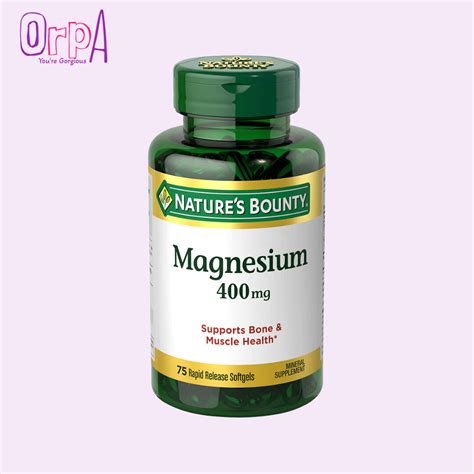 Nature's Bounty Magnesium 400 mg - 75 Rapid Release Softgels - Orpa