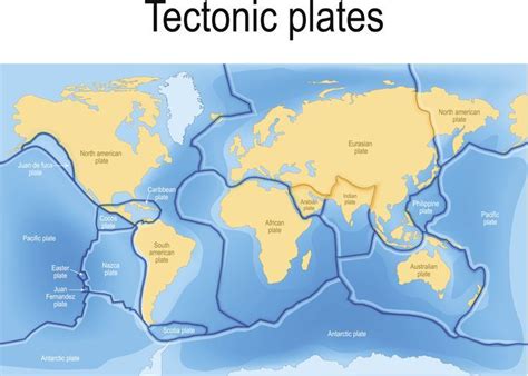 Take a Look at This Map of Tectonic Plates and Their Boundaries | Plate tectonics, Tectonic ...