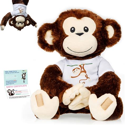 Buy Inflatable Monkey Plush Toy - 11 Inch Stuffed Animal with Sticky Hands & Feet for Monkey ...