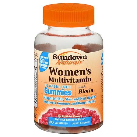 Sundown Naturals Women's Multivitamin with Biotin Gluten-Free Gummies ...