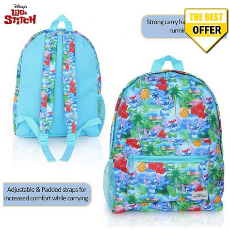Lilo and Stitch Backpack with All-Over Tropical Stitch Print for Girls, Teens, Women | School ...