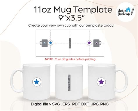 11oz Mug Template 11 Oz Mug Sublimation Template Full Wrap - Etsy