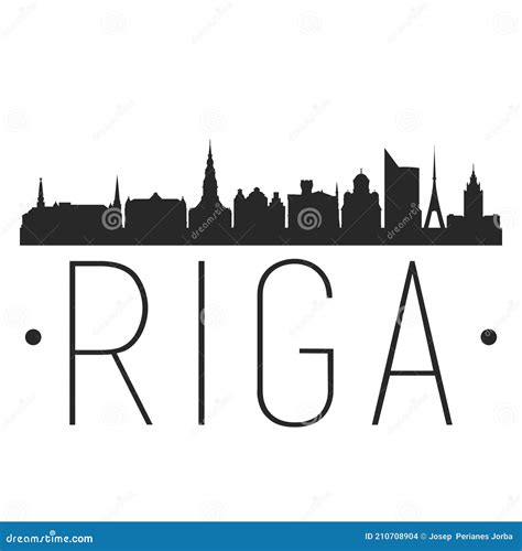 Riga Latvia. City Skyline. Silhouette City. Design Vector. Famous Monuments Stock Vector ...