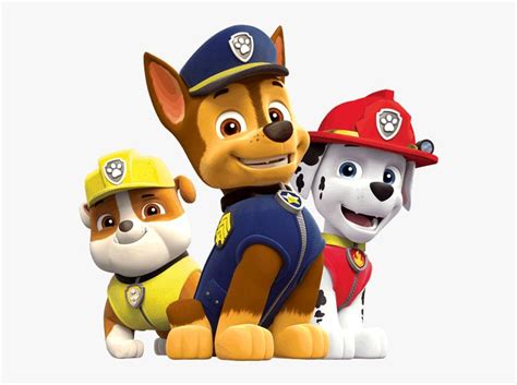 Paw Patrol Chase, Rubble And Marshall - Paw Patrol Chase Marshall Rubble, HD Png Download is ...