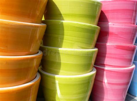 Colorful pots stock image. Image of pink, color, colorful - 757961