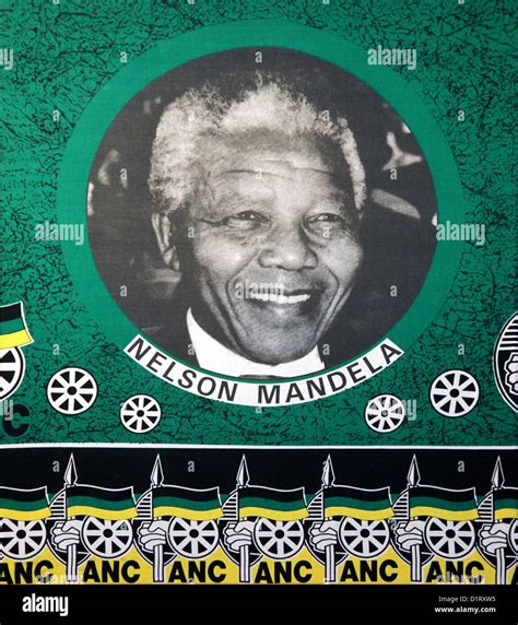 Nelson Mandela,flag of the African National Congress ANC,South Africa ...