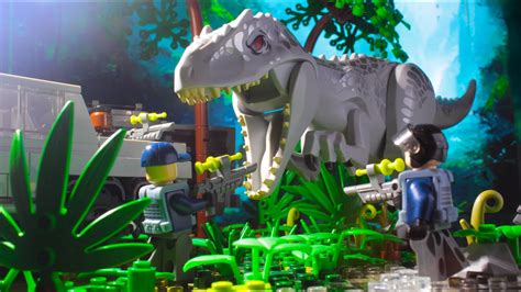 Lego Jurassic World ACU vs Indominus Rex MOC - YouTube