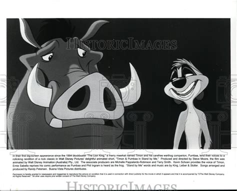 Press Photo A scene from Disney's Timon & Pumbaa Stand by Me. - cvp948 - Historic Images