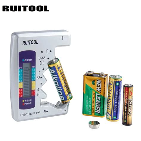 Digital Battery Tester Universal Battery Capacity Tester For AA/AAA/1.5V 9V Lithium Battery ...