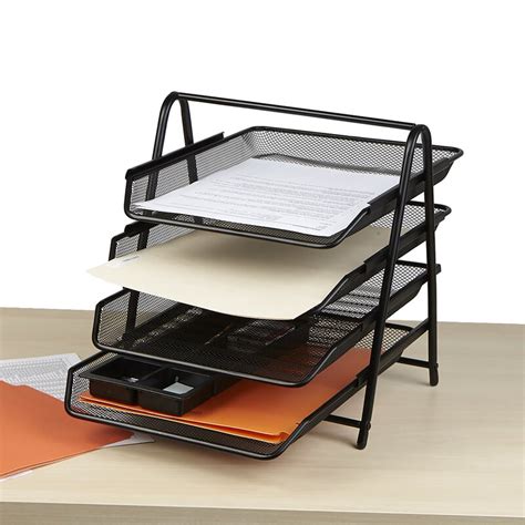 4 Tier Steel Mesh Paper Tray Desk Organizer & Reviews | Joss & Main