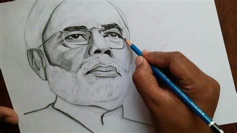 How to draw Narendra Modi step by step || modi drawing easy | Easy ...