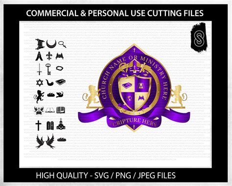 The Seal of the Bishop Purple and Gold Crest, Vector Template, Editable ...