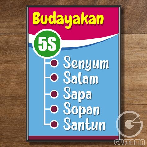 Poster Budayakan 5S Senyum Salam Sapa Sopan Santun, Poster Edukasi Anak ...