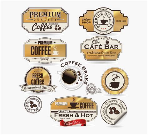 Coffee Labels - Vintage Coffee Vector Bar, HD Png Download ...