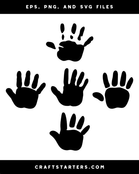 Baby Handprint Silhouette Clip Art