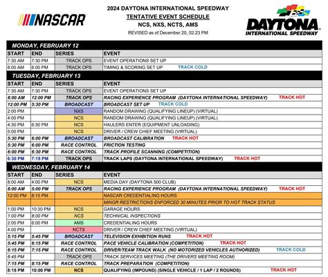 Daytona 500 2024 Schedule Of Events Schedule - Cati Mattie