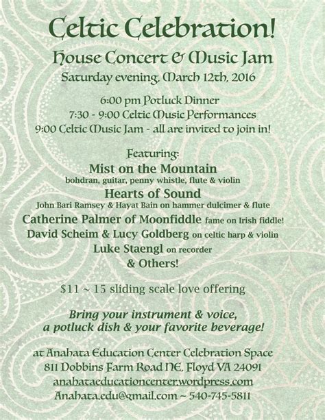 Visit Floyd Virginia | Celtic Celebration: House Concert & Music Jam!