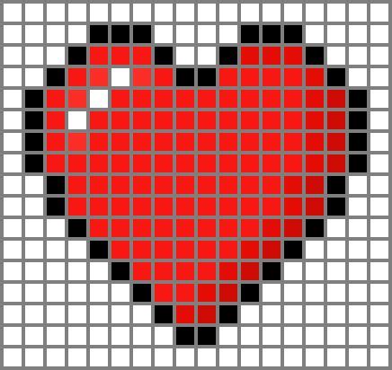 Minecraft Heart Grid | Cross stitch geometric, Crochet placemat ...