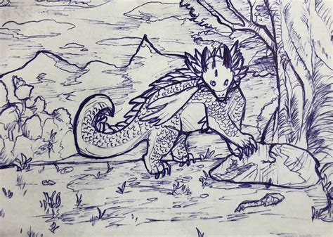 Dragon pen sketch by VesperLeo on DeviantArt