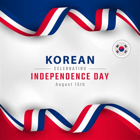 Happy South Korea Independence Day August 15th Celebration Vector Design Illustration. Template ...