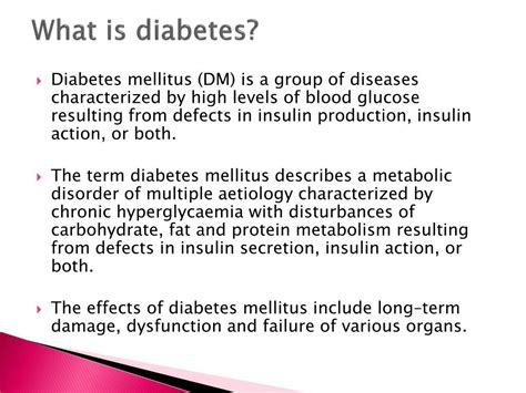 PPT - Diabetes Mellitus PowerPoint Presentation, free download - ID:75998