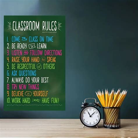 Classroom Decor Classroom Rules Poster Laminated Class Rules - Temu United Kingdom