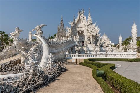 Wat Rong Khun or the White Temple Stock Image - Image of temple, east ...