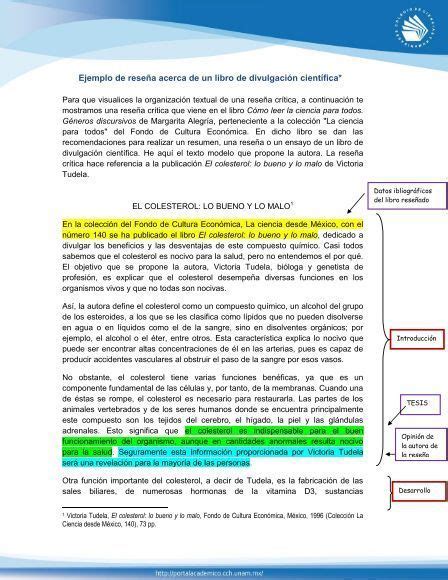 Ejemplo de reseña acerca de un libro de divulgación científica* | Lengua y literatura, Reseñas ...