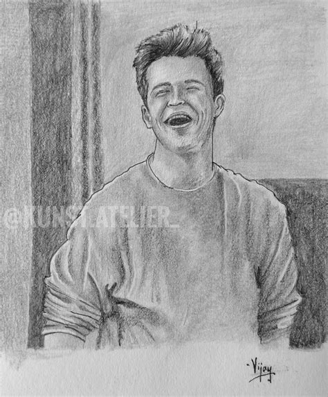 Chandler Bing - F.R.I.E.N.D.S | Friends sketch, Portrait drawing, Pencil portrait