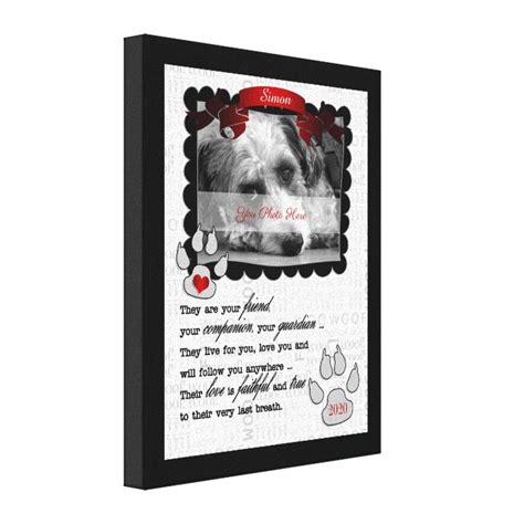 8x10 Pet Memorial Poem Dog Photo Canvas Print | Zazzle.com