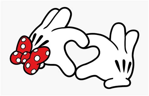 Mickey Mouse Minnie Mouse Hand Heart T-shirt - Mickey Mouse Heart Hands, HD Png Download - kindpng