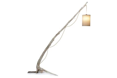 Hand Made Driftwood Floor Lamp With Brushed Steel Base by Michael ...