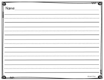 Kindergarten Writing Paper Landscape Style by Josie's Place | TpT